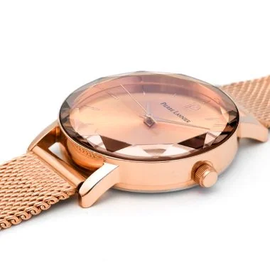 Profil Montre Pierre Lannier - Multiples - Tendance - Maille Milanaise Rose