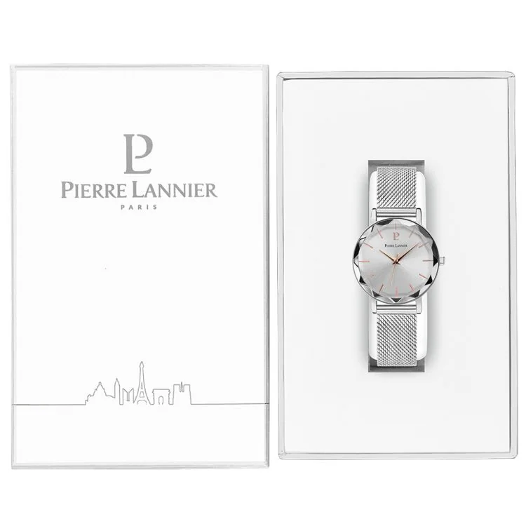 Coffret Montre Pierre Lannier - Multiples - Tendance - Maille Milanaise Argent