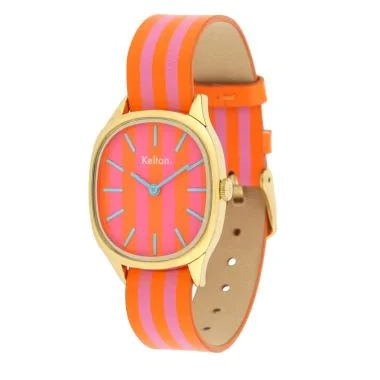 Profil Montre Kelton - Colorama - Barbiecore - Rayée Orange et Rose