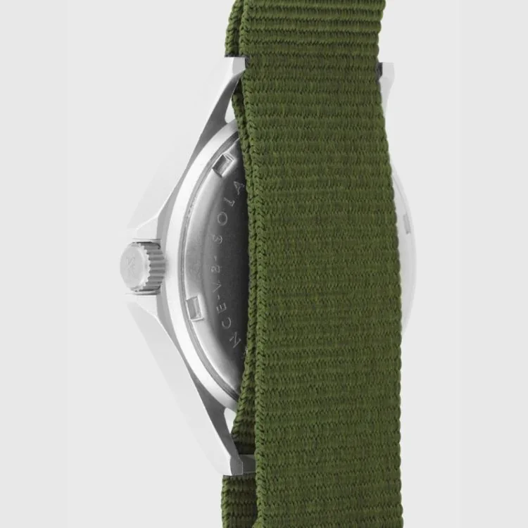 Dos Montre Kelton - Solaire Soleil - Cadran Noir Bracelet Vert