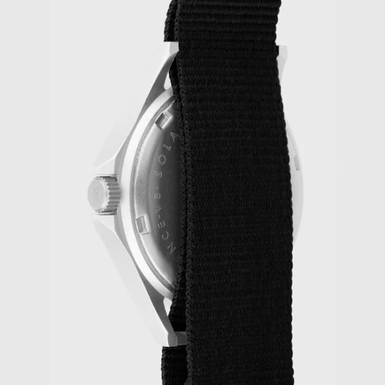 Dos Montre Kelton - Solaire Soleil - Cadran Noir Bracelet Noir