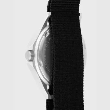 Dos Montre Kelton - Solaire Soleil - Cadran Noir Bracelet Noir