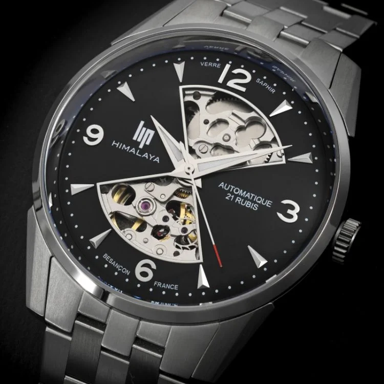 Cadran Montre LIP - Himalaya 40 mm - Sablier - Automatique Squelette - Cadran Noir