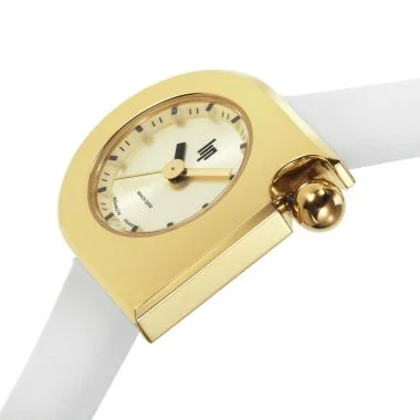 Profil Montre LIP - Mach 2000 - Mini Moon - Cuir Blanc Cadran Doré