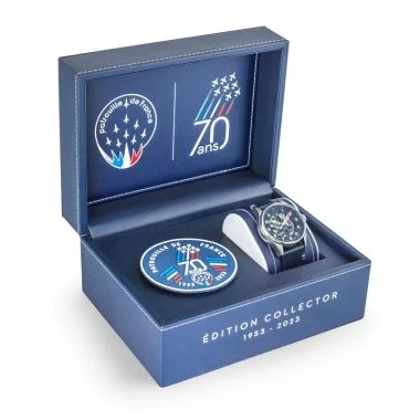 Coffret Montre Patrouille de France - Edition Collector 70 ans - Cuir Bleu