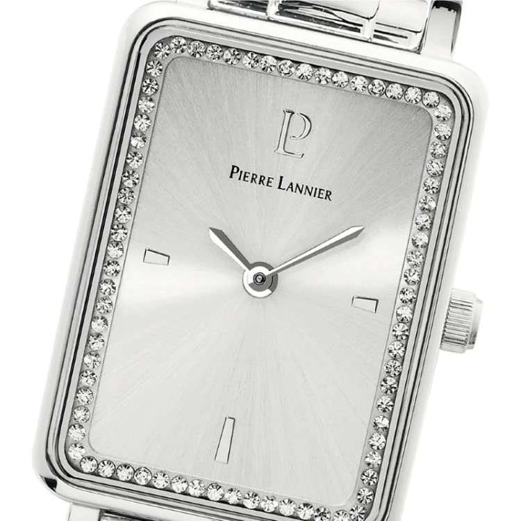 Cadran Montre Pierre Lannier - Ariane - Acier Argenté à Strass