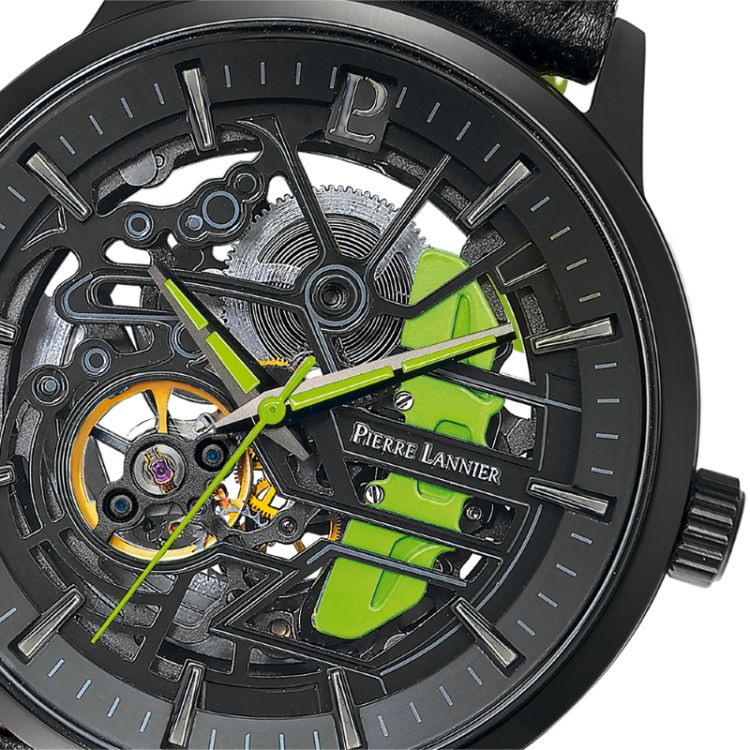 Cadran Montre Pierre Lannier - Paddock - Automatique - Maille Milanaise - Verte