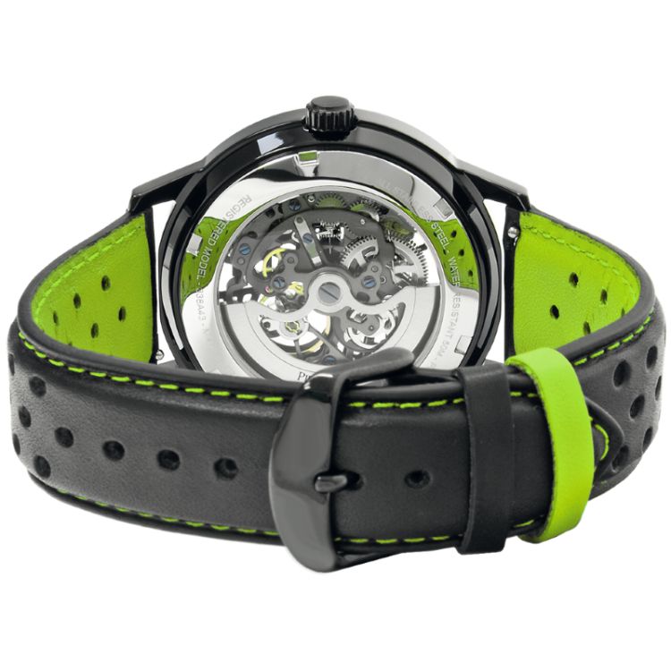 Dos Montre Pierre Lannier - Paddock - Automatique - Maille Milanaise - Verte