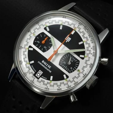 Cadran Montre LIP - Rallye 39 mm - Chronographe - Cadran Noir et Blanc