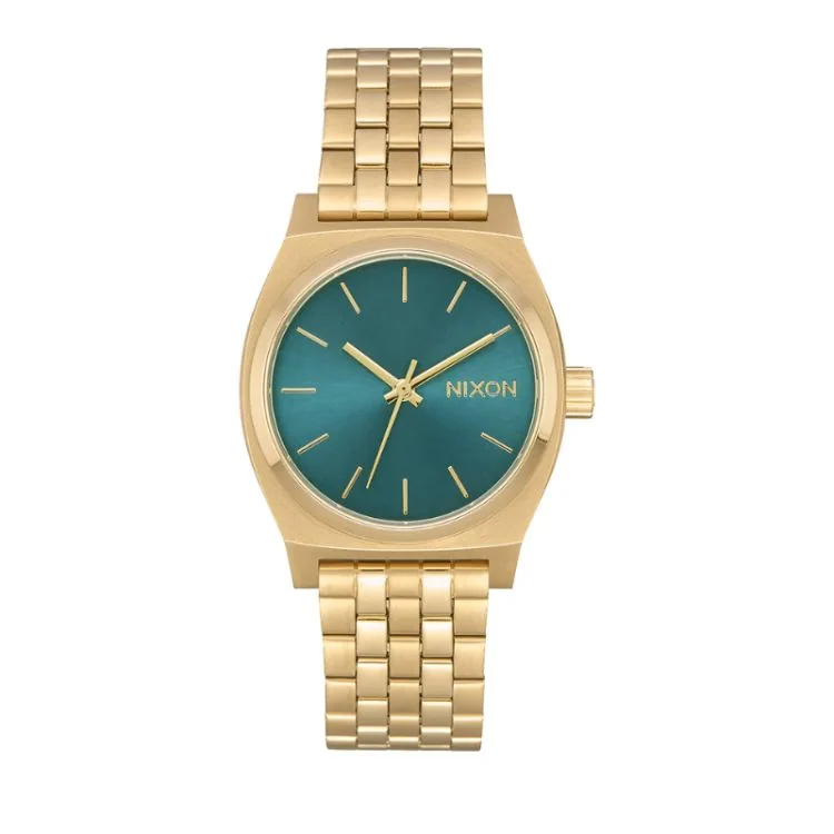 Montre Nixon - Medium Time Teller - Light Gold / Turquoise