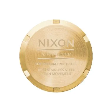 Pile Montre Nixon - Medium Time Teller - Light Gold / Turquoise