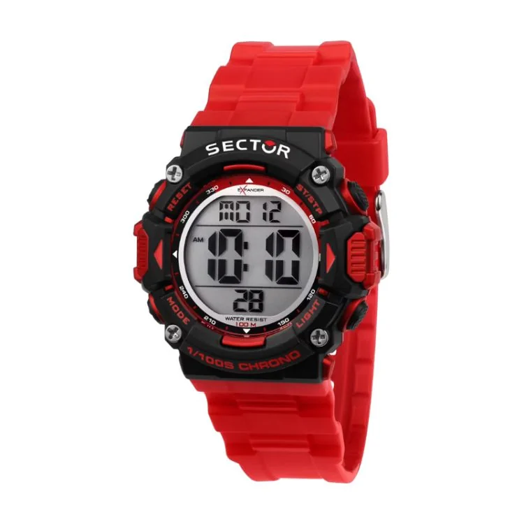 Montre Sector - Ex-32 - Silicone Noir et Rouge - R3251544002