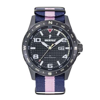 Montre Ruckfield - Rugby - Dateur - Nato Bleu et Rose