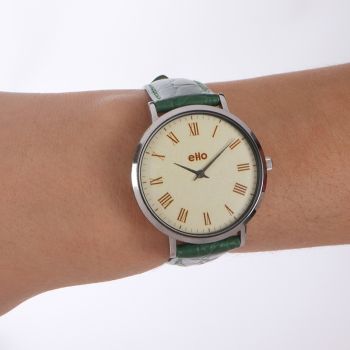 Montre Upcyclé eHo - Collection Vintage - Vintage Verte - Portée