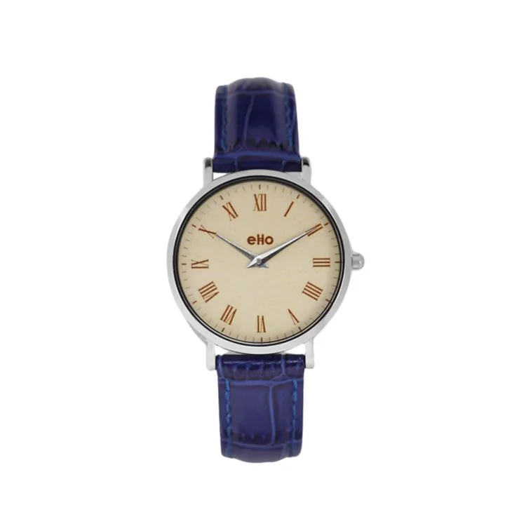 Montre Upcyclé eHo - Collection Vintage - Vintage Bleu Croco