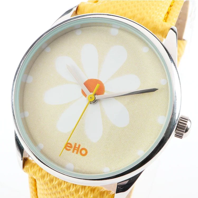 Montre Upcyclée eHo - Collection Florale - Sunshine Daisy - Face