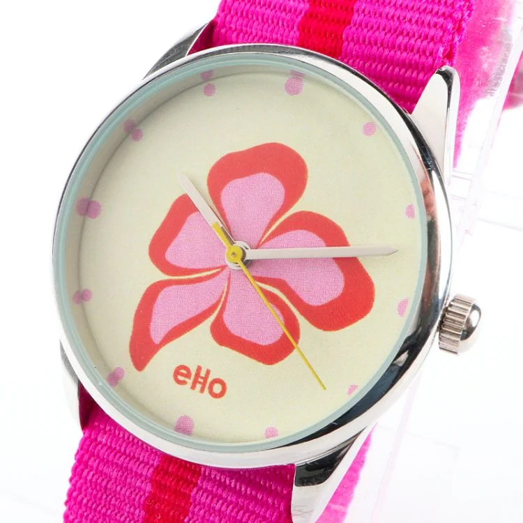 Montre eHo - Ecoresponsable - Pinky Hibiscus - Face