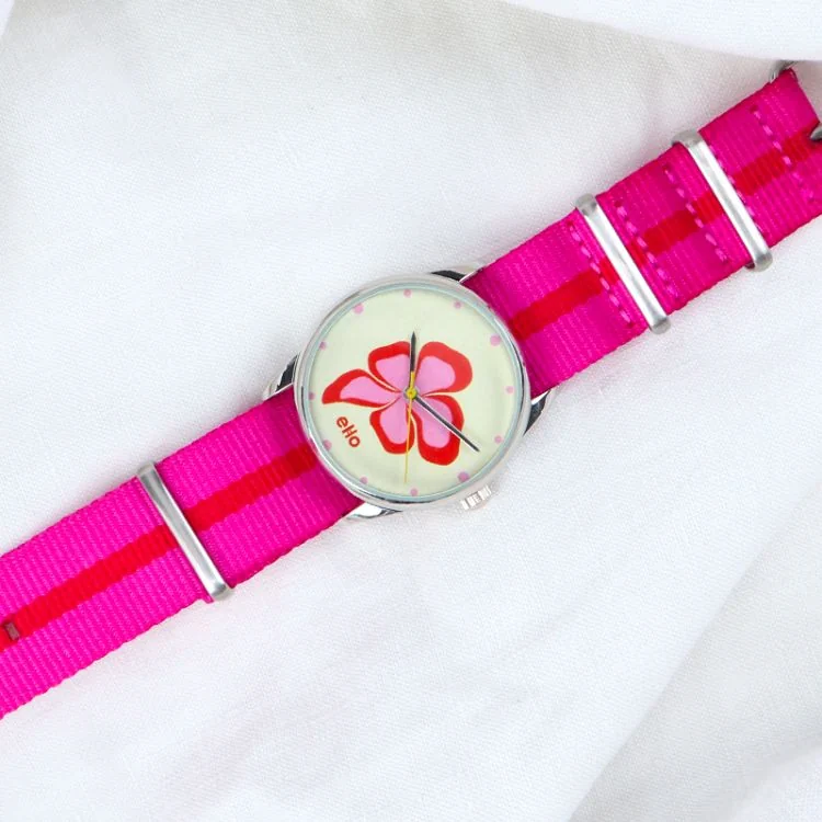 Montre eHo - Ecoresponsable - Pinky Hibiscus - A Plat