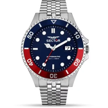 Face Coffret de Montre Sector - 230 - Automatique Dateur - Bleu et Rouge - R3223161018