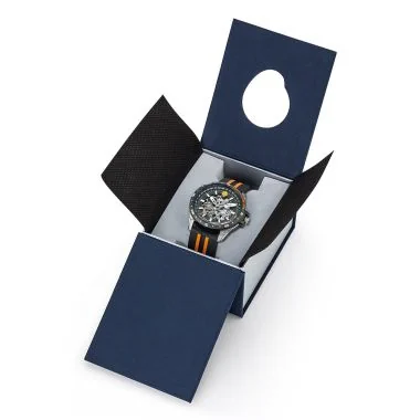 Coffret Montre Patrouille de France - Athos 5 - Silicone Noir et Orange