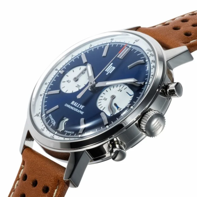 Profil Montre LIP - Rallye 39 mm - Chronographe - Cadran Bleu