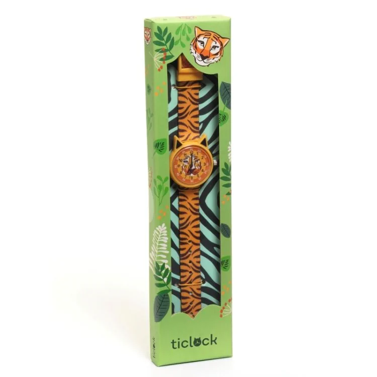 Packaging Montre Djeco - Ticlock - Enfant - Pédagogique - Tigre