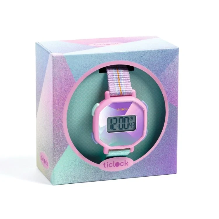 Packaging Montre Djeco - Ticlock - Enfant - Digitale - Purple Prisma