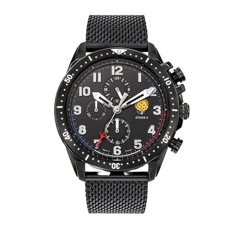 Montre Patrouille de France - Athos 4 - Chronographe - Cuir Noir