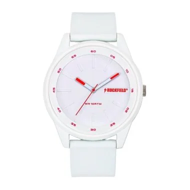 Montre Ruckfield - Rugby - Chronographe - Silicone Blanc et Rouge