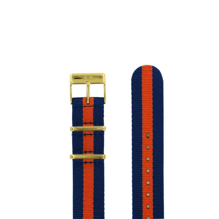 Bracelet de Montre LIP - Nylon Bicolore Bleu et Rouge - 18 mm