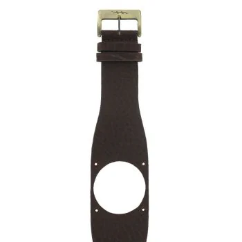 Bracelet de Montre LIP - Diode - Cuir Marron et Orange - 34 mm