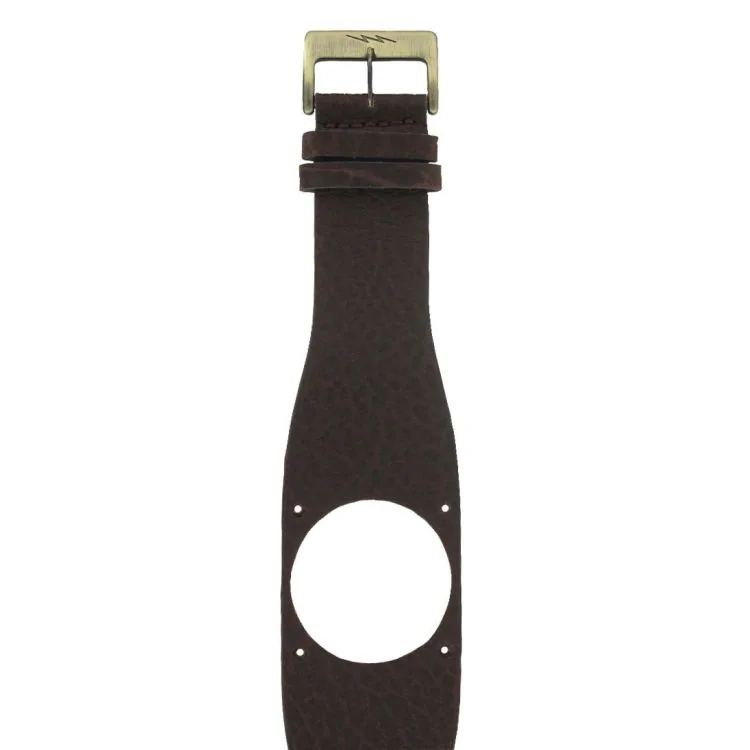 Bracelet de Montre LIP - Diode - Cuir Marron et Orange - 34 mm