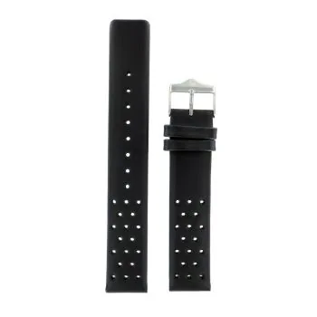 Bracelet de Montre LIP - Cuir Noir Perforé - 18 mm