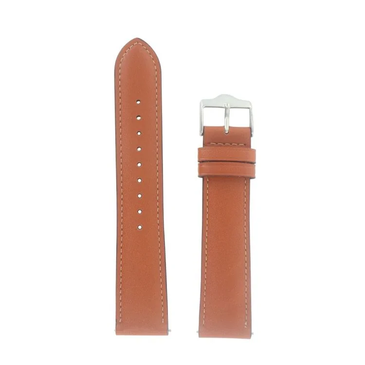 Bracelet de Montre LIP - Cuir Camel avec Surpiqure Beige - 20 mm