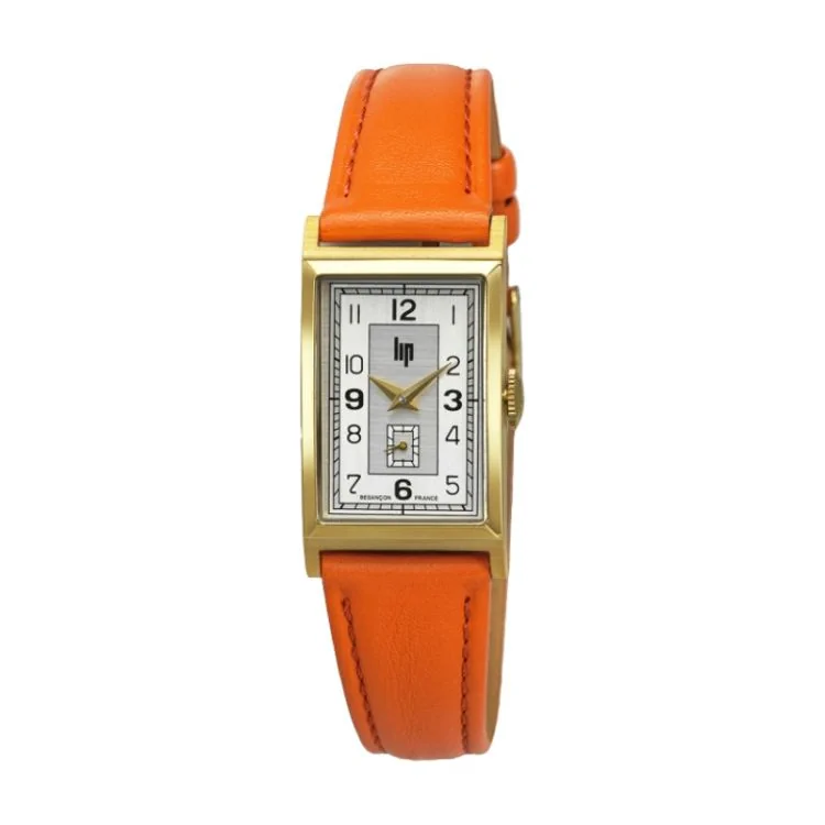 Montre LIP - Churchill T18 - Cadran Soleillé - Cuir Orange