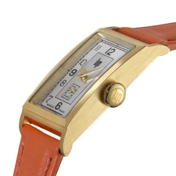 Profil Montre LIP - Churchill T18 - Cadran Soleillé - Cuir Orange