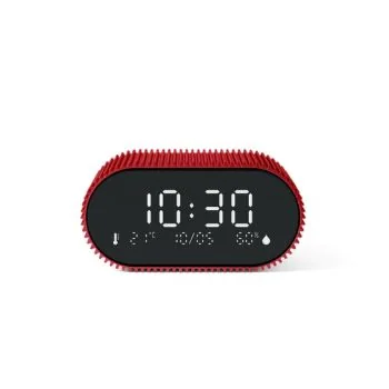 Face Réveil Lexon - Réveil avec Thermomètre et Hygromètre - Ray Clock - Rouge