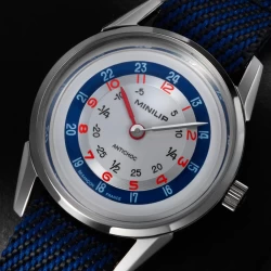 Cadran Montre LIP - Minilip - Nylon Noir et Bleu