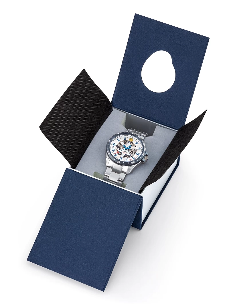 Coffret Montre Patrouille de France - Aviateur - Athos 8 - Automatique Squelette - Cadran Argent