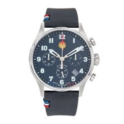 Montre 2 Patrouille de France - Edition Spéciale - Big Nine - Bracelet Cuir Bleu