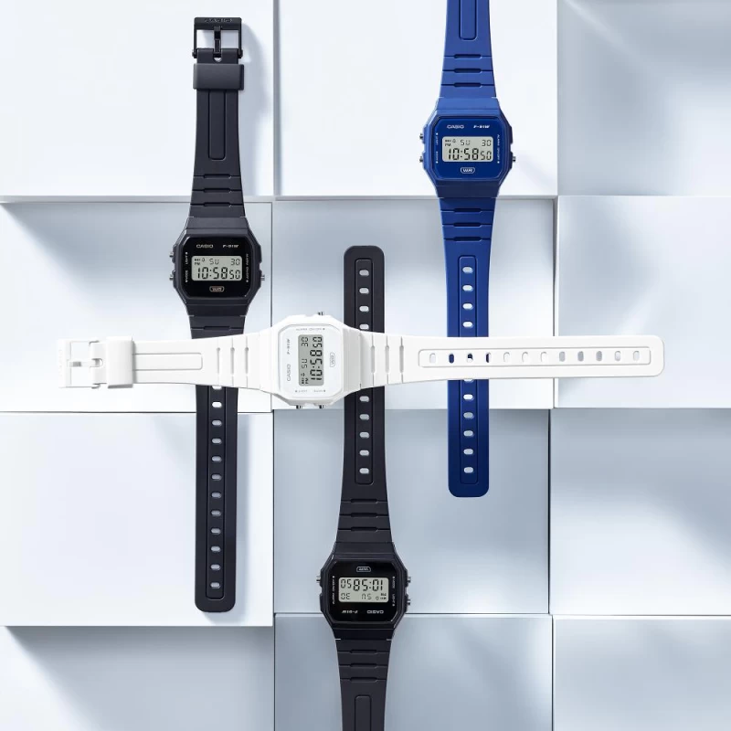 Collection 2 Montre Casio - Timeless Collection - Bracelet en Résine Bio Bleu - Digitale