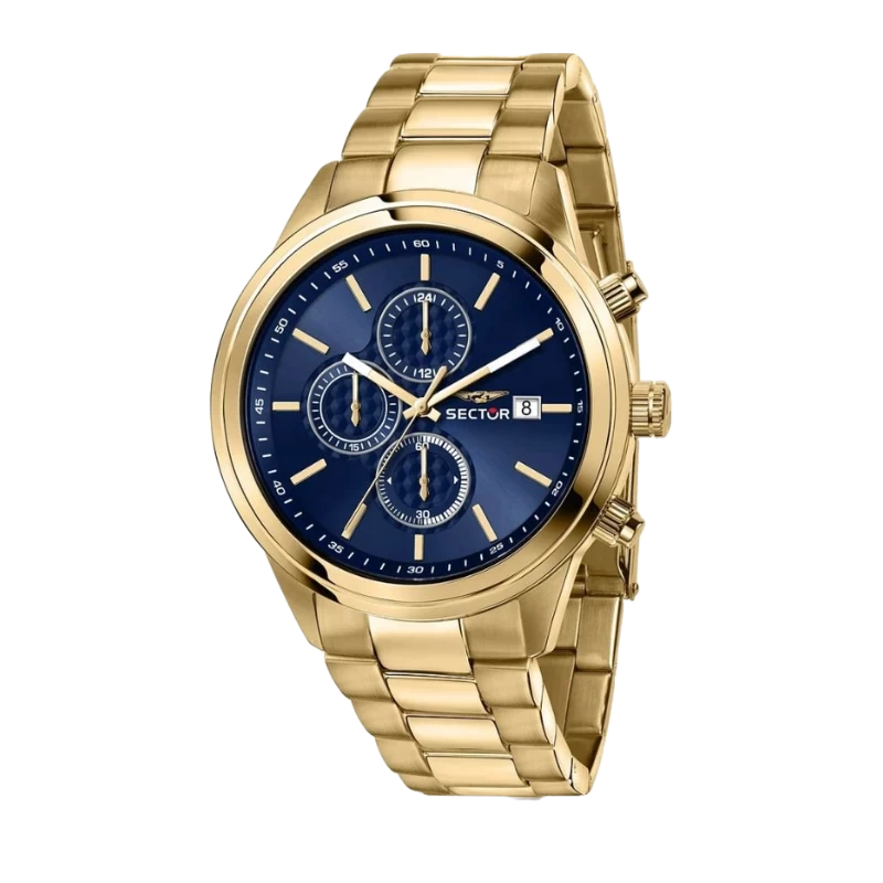 Montre Sector 670 - Chronographe - Acier Doré - Cadran Bleu - R3273740001