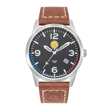 Montre Patrouille de France - Airshow - Bracelet Cuir Marron