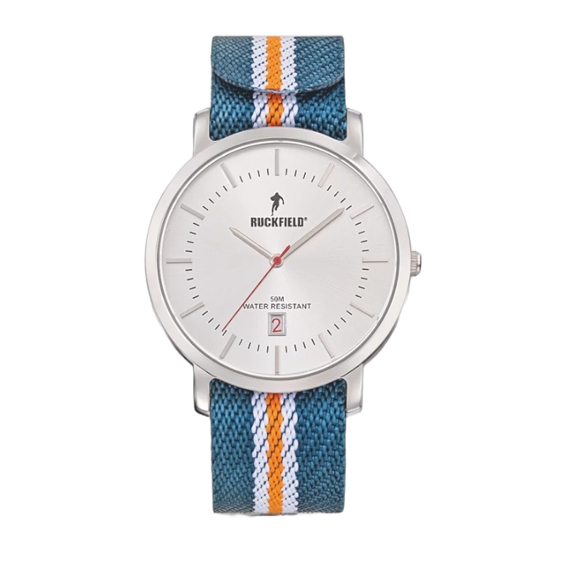 Montre Ruckfield - Rugby - Dateur - Tissu Bleu et Orange