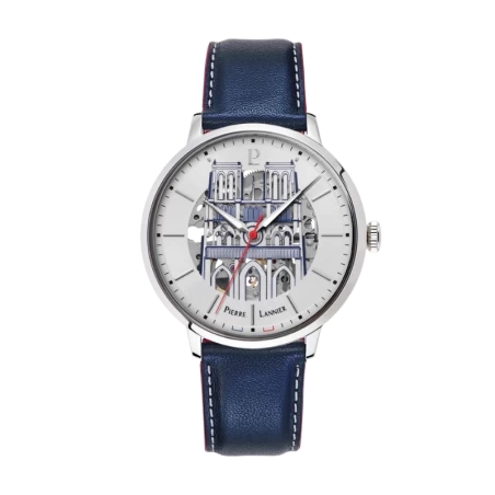 Montre Pierre Lannier - Notre-Dame - Homme - Automatique - Cuir Bleu