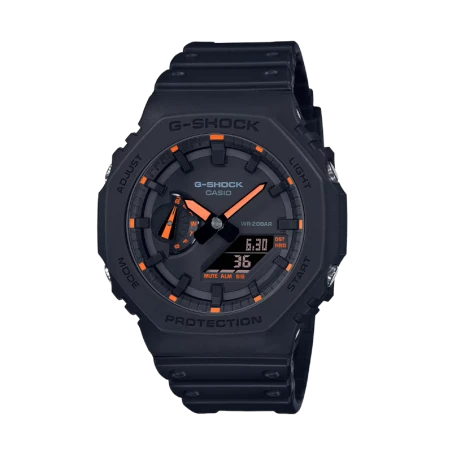 Montre Casio - G-shock - Série 2100 - Anadigitale Noire et Orange - GA-2100-1A4ER