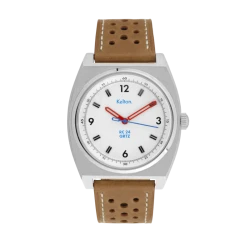 Montre Kelton - RC24 - Quartz - Blanche et Marron, montre etanche 100 m