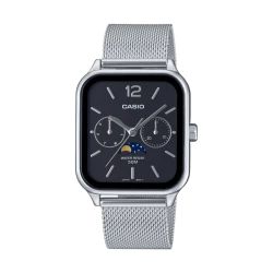 Montre Casio - Standart - Phase de Lune - Argentée et Noire - MTP-M305M-1AVER