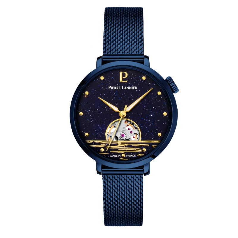 Montre Pierre Lannier - Australe - Maille Milanaise Bleue