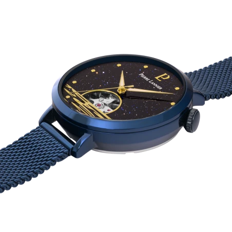 Cadran Montre Pierre Lannier - Australe - Maille Milanaise Bleue